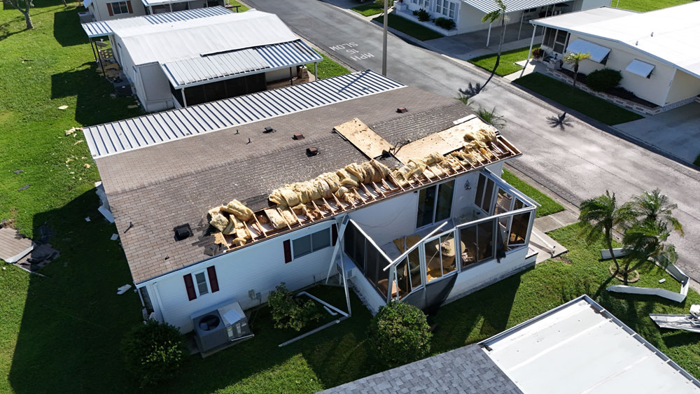 mobile home with roof issues